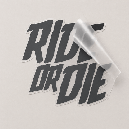 Sons of Battery - E-MTB Brand & Community Folien Dunkelgraugrau / 4 cm x 4.5 cm RIDE OR DIE - Folie / Sticker E-Bike-Community