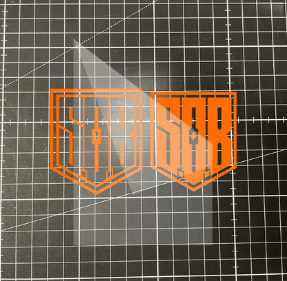 Sons of Battery - E-MTB Brand & Community Folien Fox-Orange / 3,7 cm x 3 cm SONS OF BATTERY© – Supporter Folie “Modernes Logo” in verschiedenen Farben und Größen E-Bike-Community