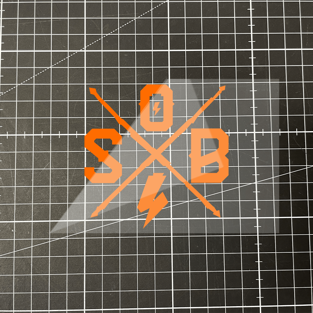 Sons of Battery - E-MTB Brand & Community Folien Fox-Orange / 4.5 x 4.5 cm Cross Folienaufkleber - SoB - E-Bike-Community