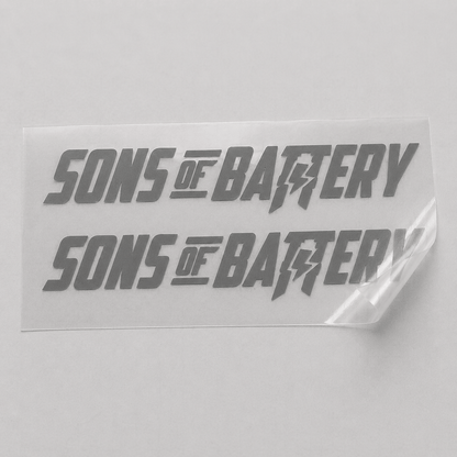 Sons of Battery - E-MTB Brand & Community Folien Grau / 9 x 1.6 cm Sons of Battery - Schriftzug Modern E-Bike-Community