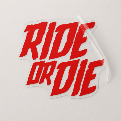 Sons of Battery - E-MTB Brand & Community Folien Kirschrot / 4 cm x 4.5 cm RIDE OR DIE - Folie / Sticker E-Bike-Community