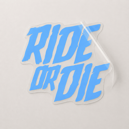 Sons of Battery - E-MTB Brand & Community Folien Lichtblau / 4 cm x 4.5 cm RIDE OR DIE - Folie / Sticker E-Bike-Community