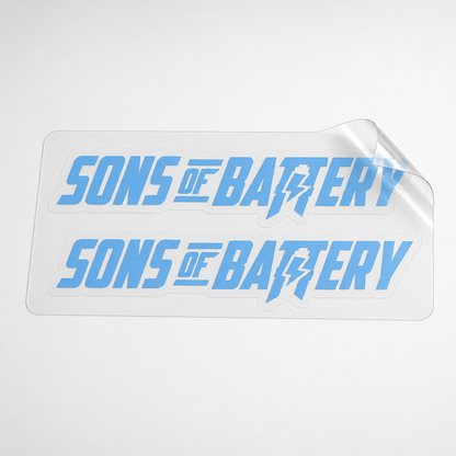 Sons of Battery - E-MTB Brand & Community Folien Lichtblau / 9 x 1.6 cm Sons of Battery - Schriftzug Modern E-Bike-Community