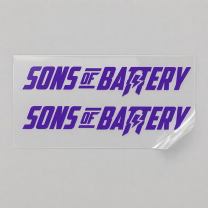 Sons of Battery - E-MTB Brand & Community Folien Lila / 9 x 1.6 cm Sons of Battery - Schriftzug Modern E-Bike-Community