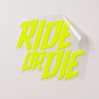 Sons of Battery - E-MTB Brand & Community Folien Neongelb / 4 cm x 4.5 cm RIDE OR DIE - Folie / Sticker E-Bike-Community
