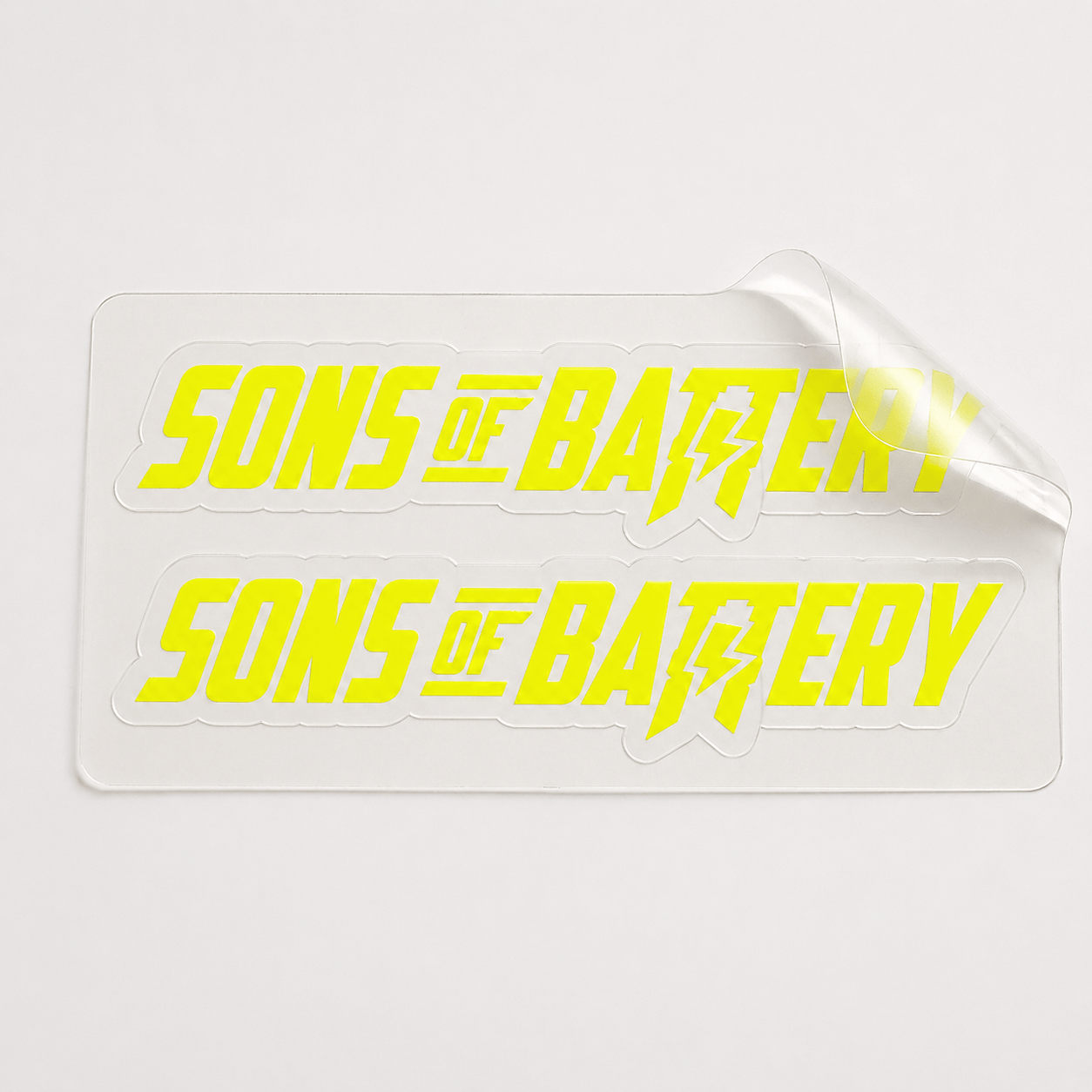 Sons of Battery - E-MTB Brand & Community Folien Neongelb / 9 x 1.6 cm Sons of Battery - Schriftzug Modern E-Bike-Community