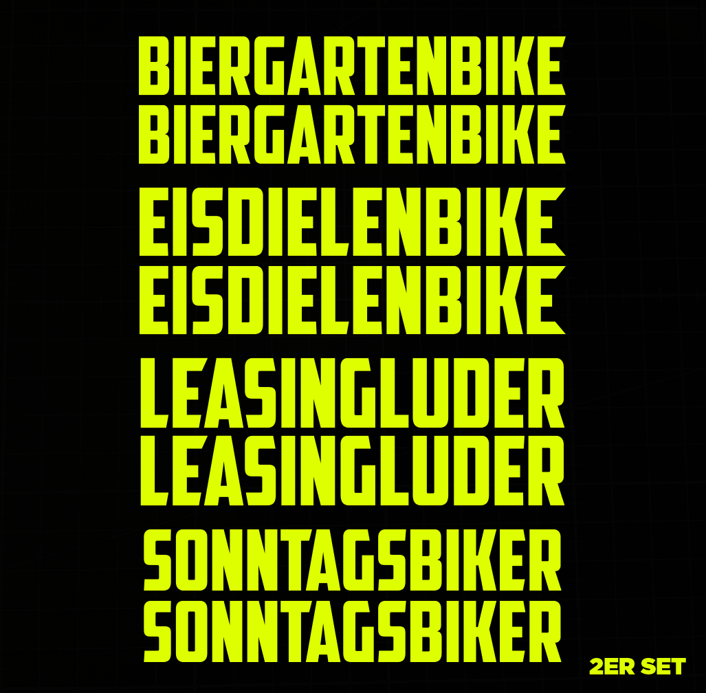 Sons of Battery - E-MTB Brand & Community Folien Neongelb / Eisdielenbike EISDIELENBIKE / BIERGARTENBIKE / SONNTAGSBIKE / LEASINGLUDER E-Bike-Community