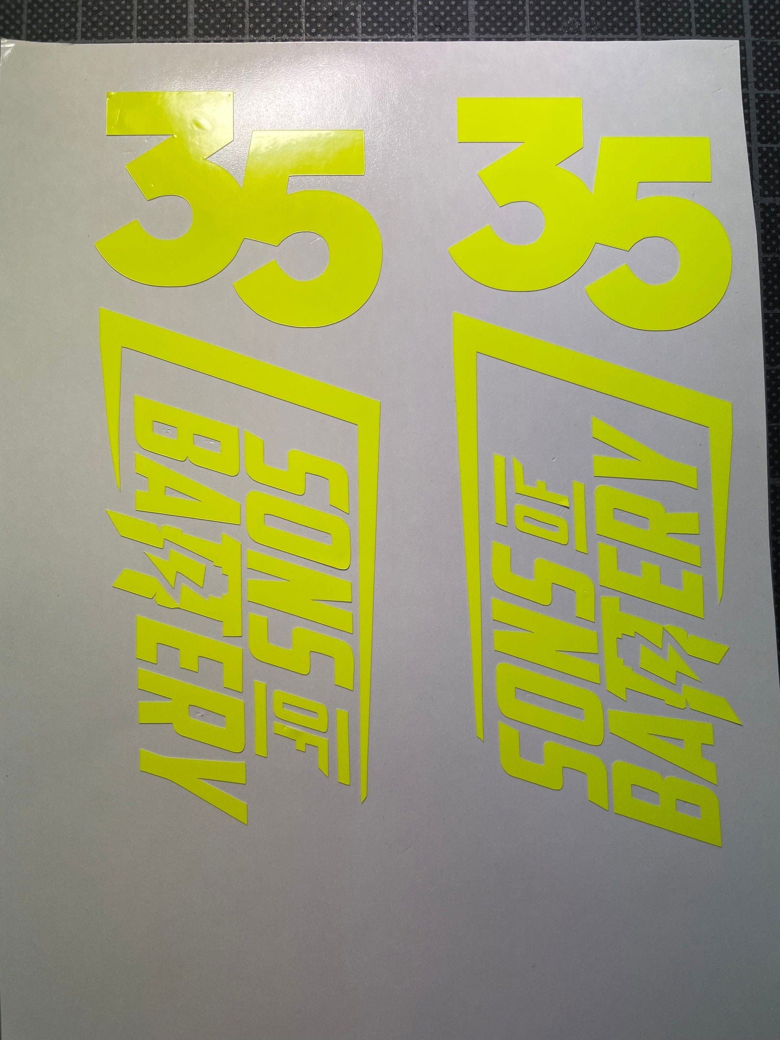 Sons of Battery - E-MTB Brand & Community Folien Neongelb SONS OF BATTERY - Federgabel Aufkleber / Decal E-Bike-Community