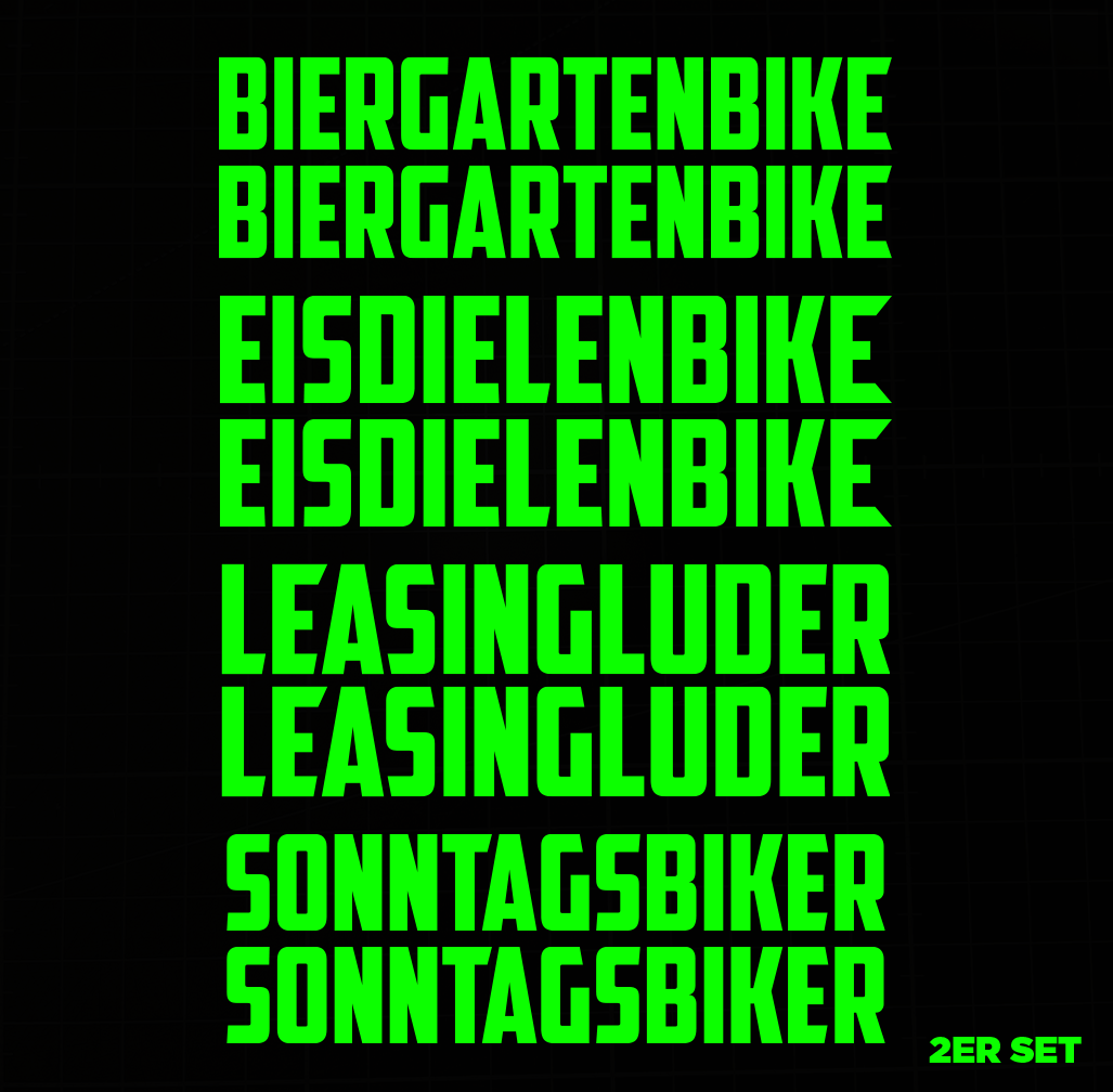 Sons of Battery - E-MTB Brand & Community Folien Neongrün / Eisdielenbike EISDIELENBIKE / BIERGARTENBIKE / SONNTAGSBIKE / LEASINGLUDER E-Bike-Community