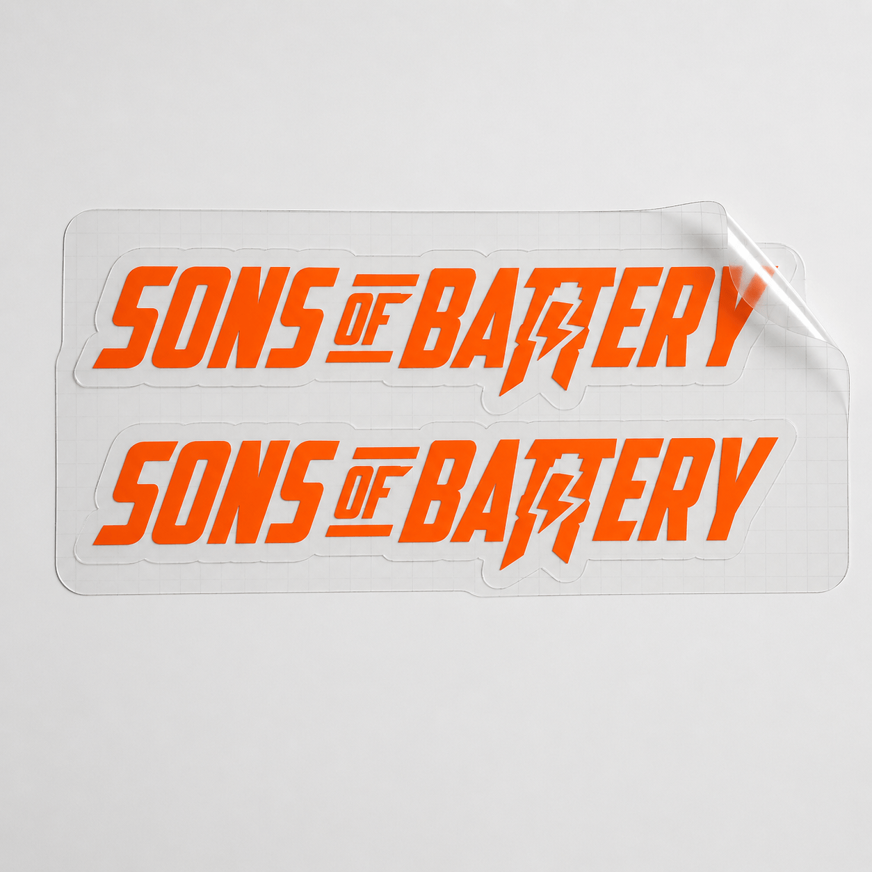 Sons of Battery - E-MTB Brand & Community Folien Neonorange / 9 x 1.6 cm Sons of Battery - Schriftzug Modern E-Bike-Community