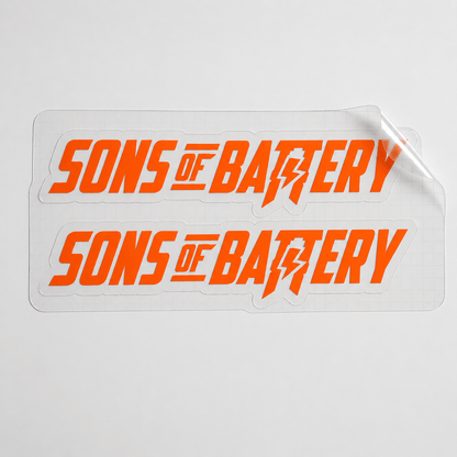 Sons of Battery - E-MTB Brand & Community Folien Neonorange / 9 x 1.6 cm Sons of Battery - Schriftzug Modern E-Bike-Community