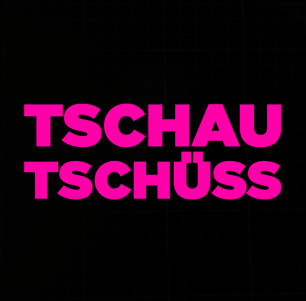 Sons of Battery - E-MTB Brand & Community Folien Neonpink / 16x6 cm Folien-Aufkleber "Tschau Tschüss" – 16 x 6 cm E-Bike-Community