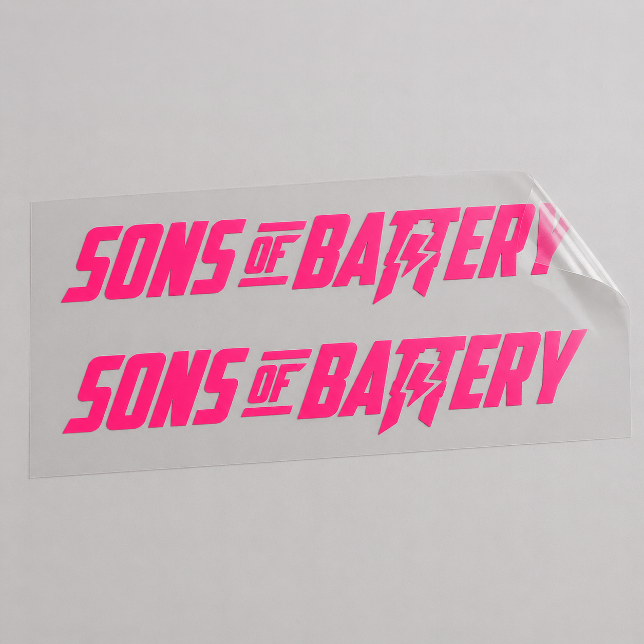 Sons of Battery - E-MTB Brand & Community Folien Neonpink / 9 x 1.6 cm Sons of Battery - Schriftzug Modern E-Bike-Community