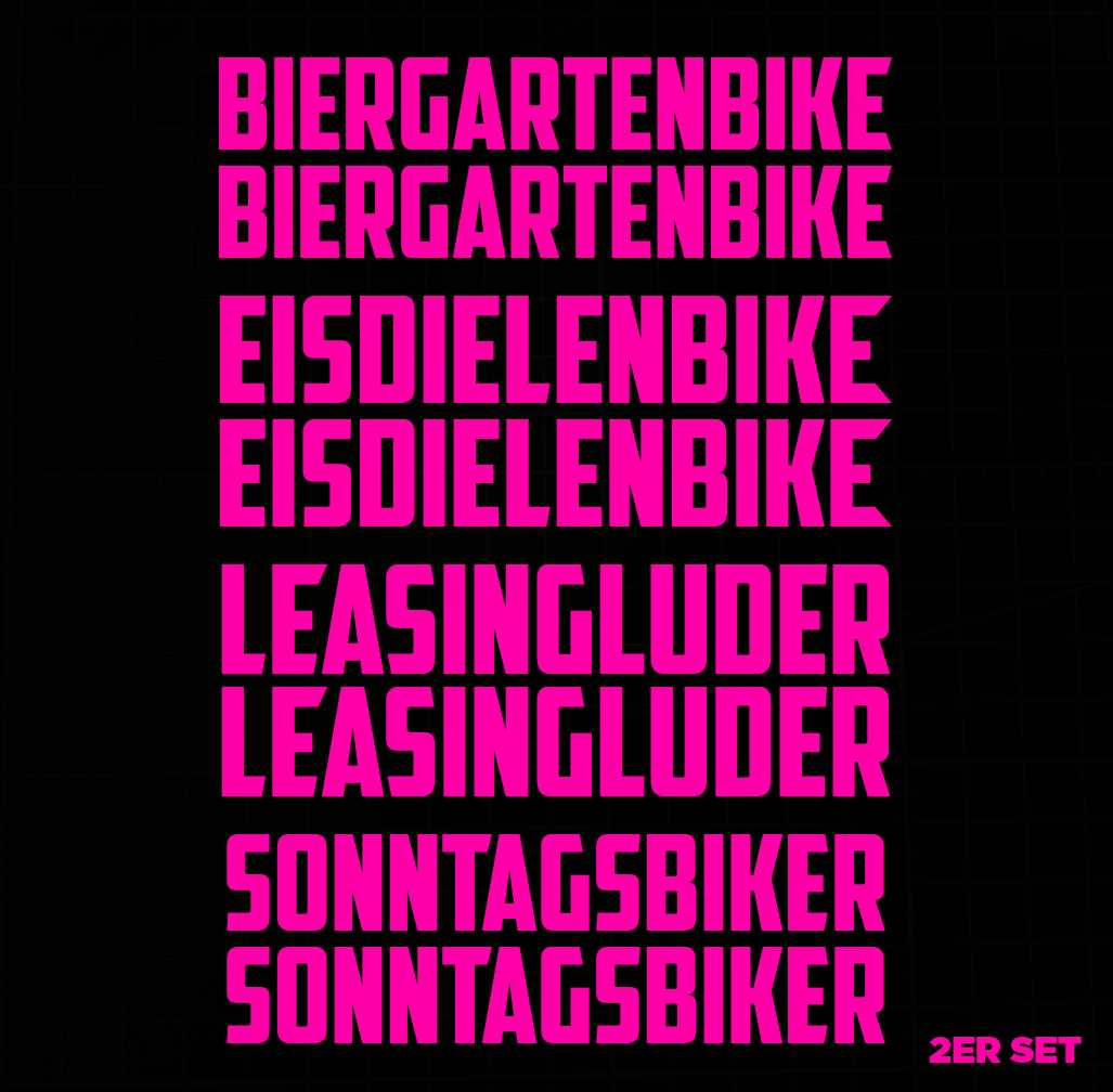 Sons of Battery - E-MTB Brand & Community Folien Neonpink / Eisdielenbike EISDIELENBIKE / BIERGARTENBIKE / SONNTAGSBIKE / LEASINGLUDER E-Bike-Community