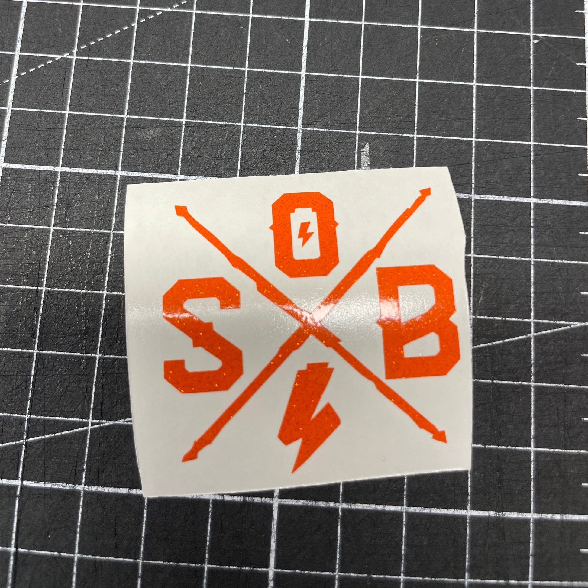 Sons of Battery - E-MTB Brand & Community Folien Orange (Glitzer) Cross Folienaufkleber - SoB - E-Bike-Community