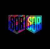 Sons of Battery - E-MTB Brand & Community Folien Rainbow / 3,7 cm x 3 cm SoB Folienaufkleber 2er E-Bike-Community