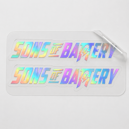 Sons of Battery - E-MTB Brand & Community Folien Rainbow / 9 x 1.6 cm Sons of Battery - Schriftzug Modern E-Bike-Community
