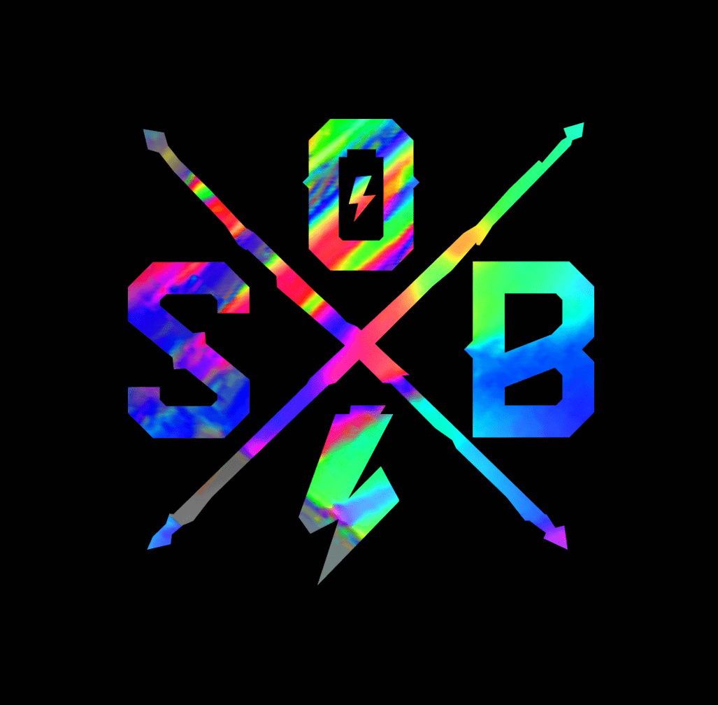Sons of Battery - E-MTB Brand & Community Folien Rainbow Cross Folienaufkleber - SoB - E-Bike-Community