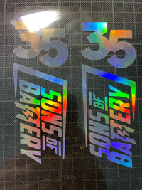Sons of Battery - E-MTB Brand & Community Folien Rainbow SONS OF BATTERY - Federgabel Aufkleber / Decal E-Bike-Community