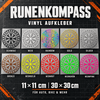 Sons of Battery - E-MTB Brand & Community Folien Runenkompass – Vinylaufkleber für Auto & Bike | 11 oder 30 cm E-Bike-Community