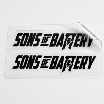 Sons of Battery - E-MTB Brand & Community Folien Schwarz / 9 x 1.6 cm Sons of Battery - Schriftzug Modern E-Bike-Community