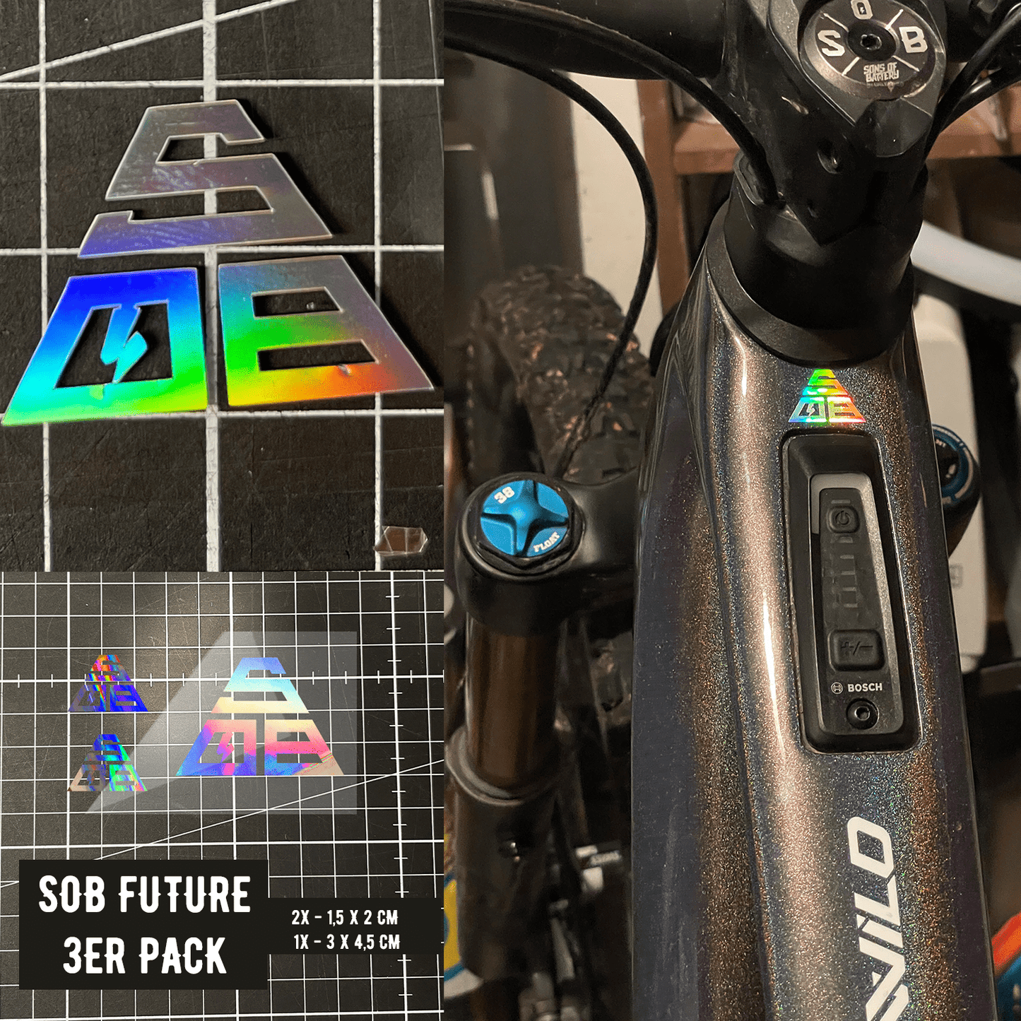 Sons of Battery - E-MTB Brand & Community Folien SOB Triangle 3er pack E-Bike-Community