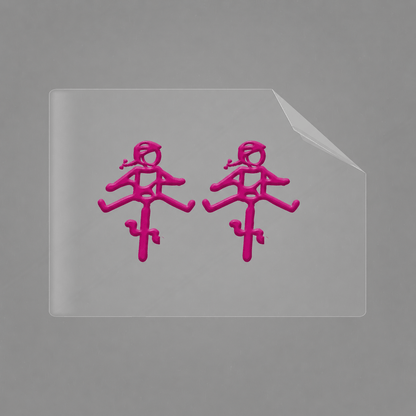 Sons of Battery® - E-MTB Brand & Community Folien & Sticker 2x HELMine / Pink Helmut & Helmine - 2 x 2,5 cm UV Aufkleber - "Männchen mit Fahrrad und ausgestreckten Beinen" E-Bike-Community