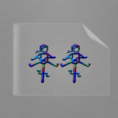 Sons of Battery® - E-MTB Brand & Community Folien & Sticker 2x HELMine / Rainbow (Druck) Helmut & Helmine - 2 x 2,5 cm UV Aufkleber - "Männchen mit Fahrrad und ausgestreckten Beinen" E-Bike-Community