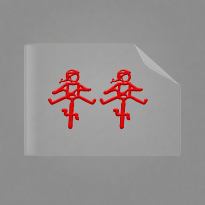 Sons of Battery® - E-MTB Brand & Community Folien & Sticker 2x HELMine / Rot Helmut & Helmine - 2 x 2,5 cm UV Aufkleber - "Männchen mit Fahrrad und ausgestreckten Beinen" E-Bike-Community