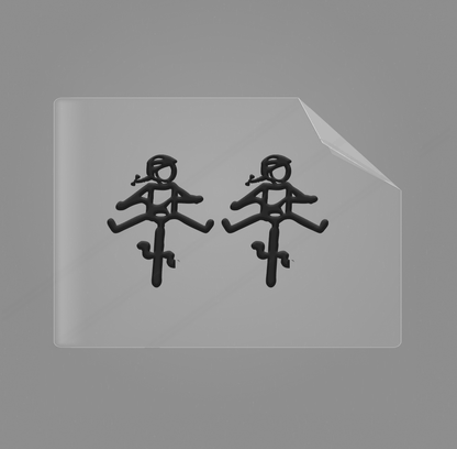 Sons of Battery® - E-MTB Brand & Community Folien & Sticker 2x HELMine / Schwarz Helmut & Helmine - 2 x 2,5 cm UV Aufkleber - "Männchen mit Fahrrad und ausgestreckten Beinen" E-Bike-Community