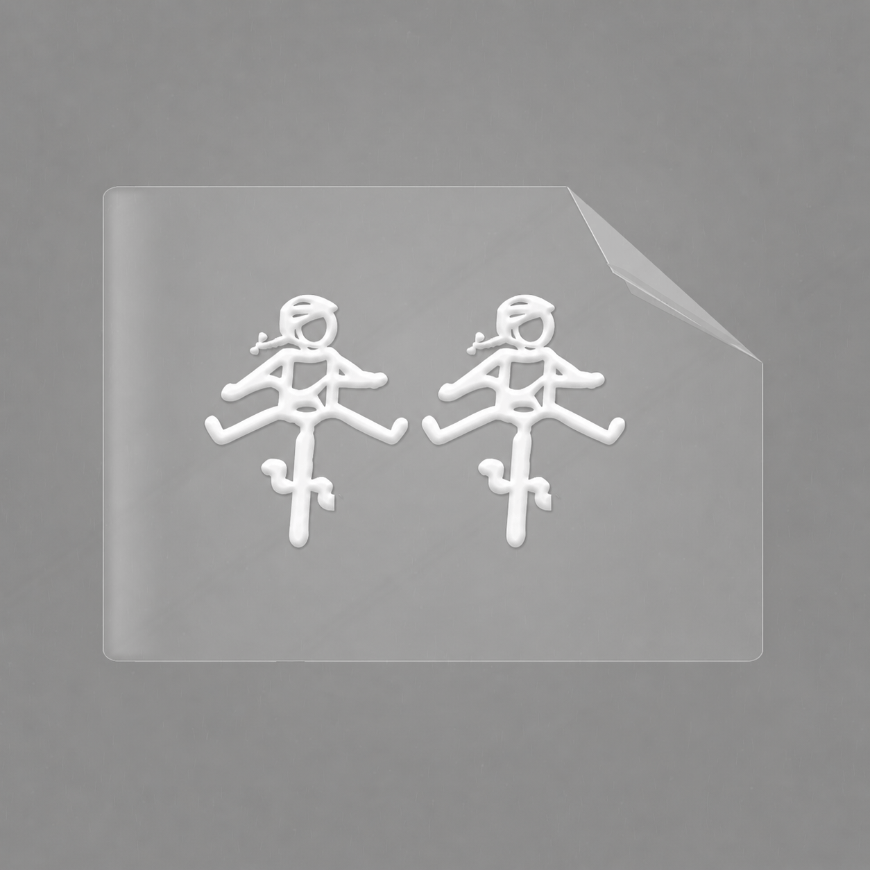 Sons of Battery® - E-MTB Brand & Community Folien & Sticker 2x HELMine / Weiß Helmut & Helmine - 2 x 2,5 cm UV Aufkleber - "Männchen mit Fahrrad und ausgestreckten Beinen" E-Bike-Community