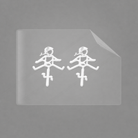 Sons of Battery® - E-MTB Brand & Community Folien & Sticker 2x HELMine / Weiß Helmut & Helmine - 2 x 2,5 cm UV Aufkleber - "Männchen mit Fahrrad und ausgestreckten Beinen" E-Bike-Community