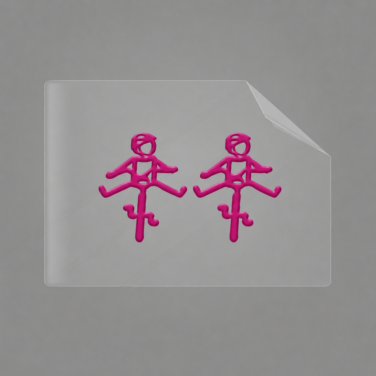 Sons of Battery® - E-MTB Brand & Community Folien & Sticker 2x HELMut / Pink Helmut & Helmine - 2 x 2,5 cm UV Aufkleber - "Männchen mit Fahrrad und ausgestreckten Beinen" E-Bike-Community