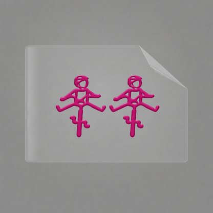 Sons of Battery® - E-MTB Brand & Community Folien & Sticker 2x HELMut / Pink Helmut & Helmine - 2 x 2,5 cm UV Aufkleber - "Männchen mit Fahrrad und ausgestreckten Beinen" E-Bike-Community