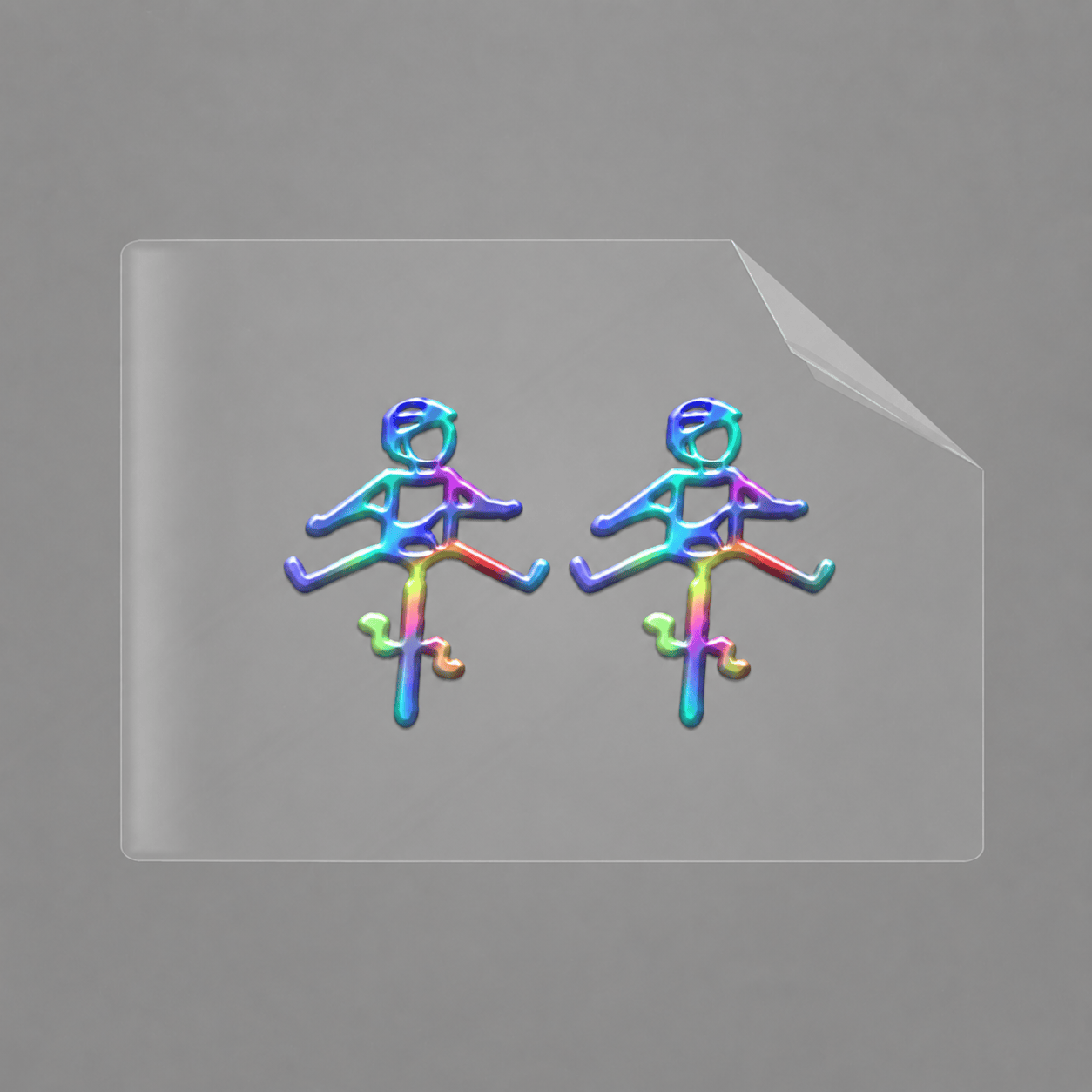 Sons of Battery® - E-MTB Brand & Community Folien & Sticker 2x HELMut / Rainbow (Druck) Helmut & Helmine - 2 x 2,5 cm UV Aufkleber - "Männchen mit Fahrrad und ausgestreckten Beinen" E-Bike-Community