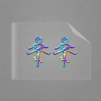 Sons of Battery® - E-MTB Brand & Community Folien & Sticker 2x HELMut / Rainbow (Druck) Helmut & Helmine - 2 x 2,5 cm UV Aufkleber - "Männchen mit Fahrrad und ausgestreckten Beinen" E-Bike-Community