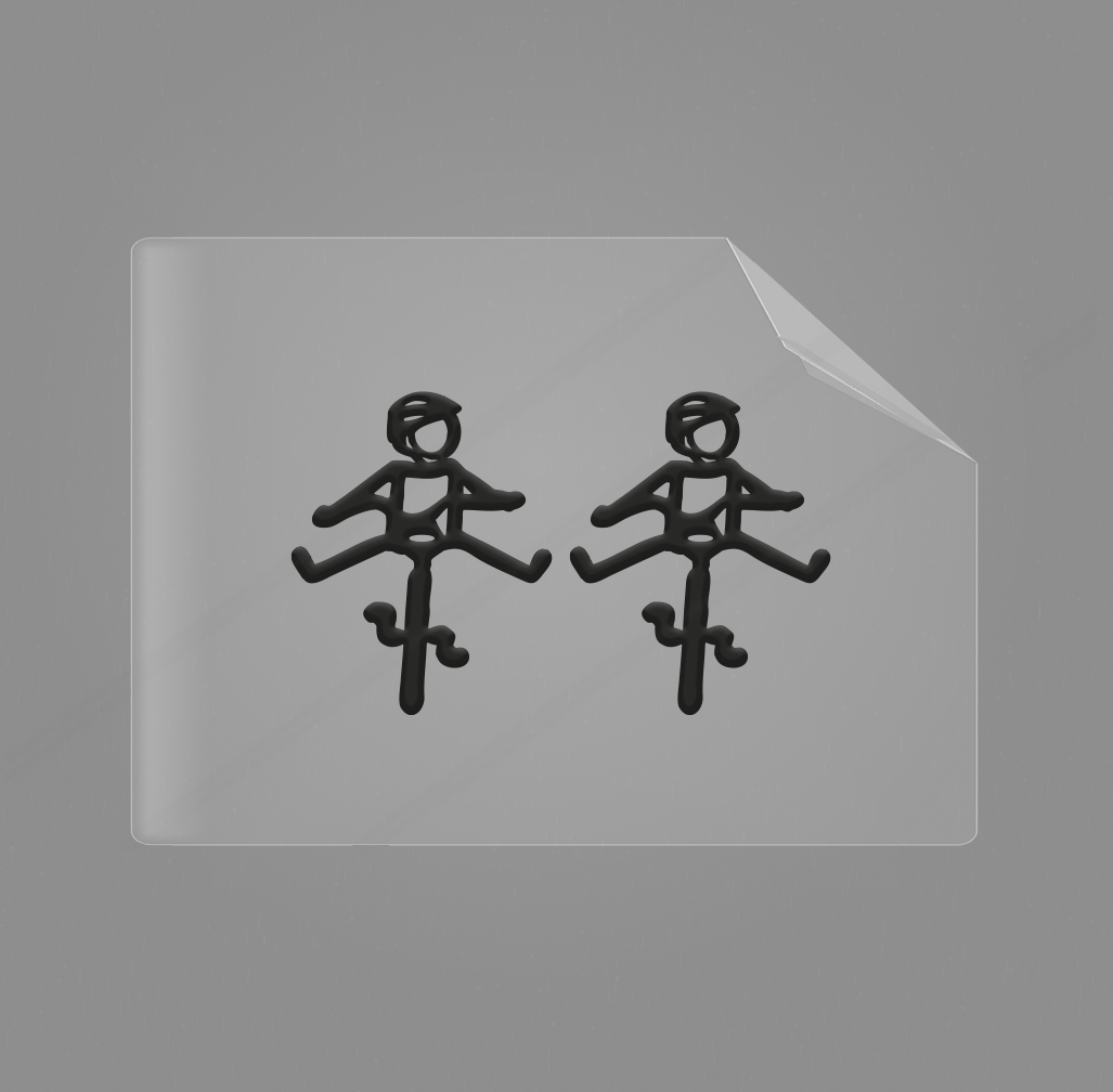 Sons of Battery® - E-MTB Brand & Community Folien & Sticker 2x HELMut / Schwarz Helmut & Helmine - 2 x 2,5 cm UV Aufkleber - "Männchen mit Fahrrad und ausgestreckten Beinen" E-Bike-Community