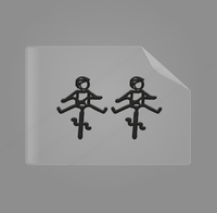 Sons of Battery® - E-MTB Brand & Community Folien & Sticker 2x HELMut / Schwarz Helmut & Helmine - 2 x 2,5 cm UV Aufkleber - "Männchen mit Fahrrad und ausgestreckten Beinen" E-Bike-Community