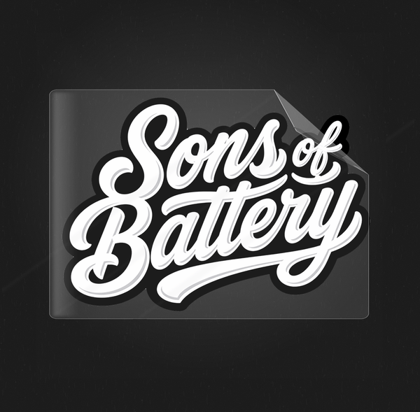 Sons of Battery® - E-MTB Brand & Community Folien & Sticker 4 x 5 cm SONS OF BATTERY WAVEY  - Hochwertiger UV AUFKLEBER E-Bike-Community