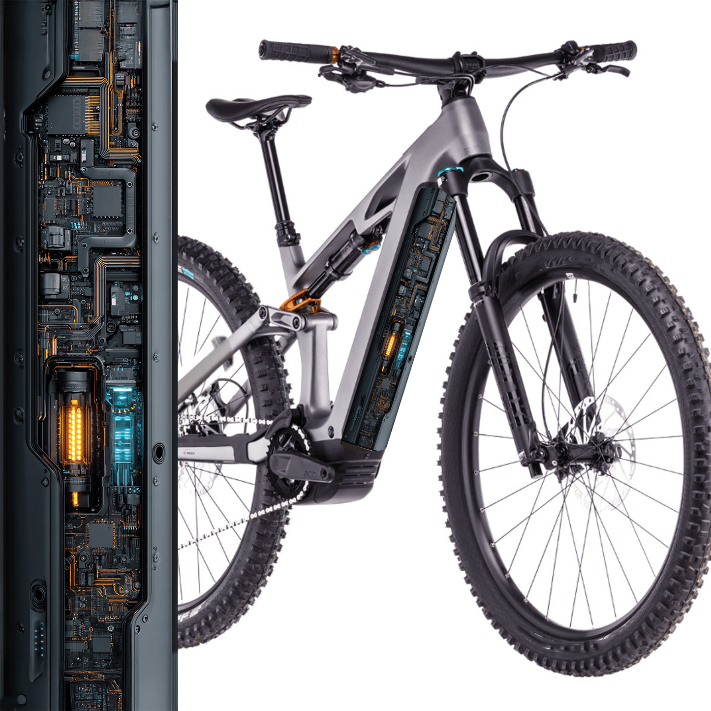 Sons of Battery® - E-MTB Brand & Community Folien & Sticker 48 cm x 12 cm / Battery Inside 2 Battery Inside  -  Akku Abdeckung Cover Universal / Schutzfolie /  für alle E-Bikes E-Bike-Community