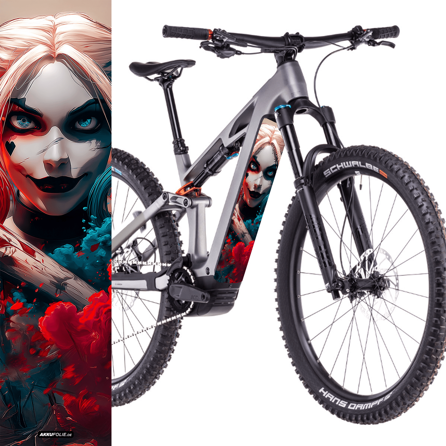 Sons of Battery® - E-MTB Brand & Community Folien & Sticker 48 cm x 12 cm / Crazy Girl Crazy Girl -  Akku Abdeckung Cover Universal / Schutzfolie / für alle E-Bikes E-Bike-Community