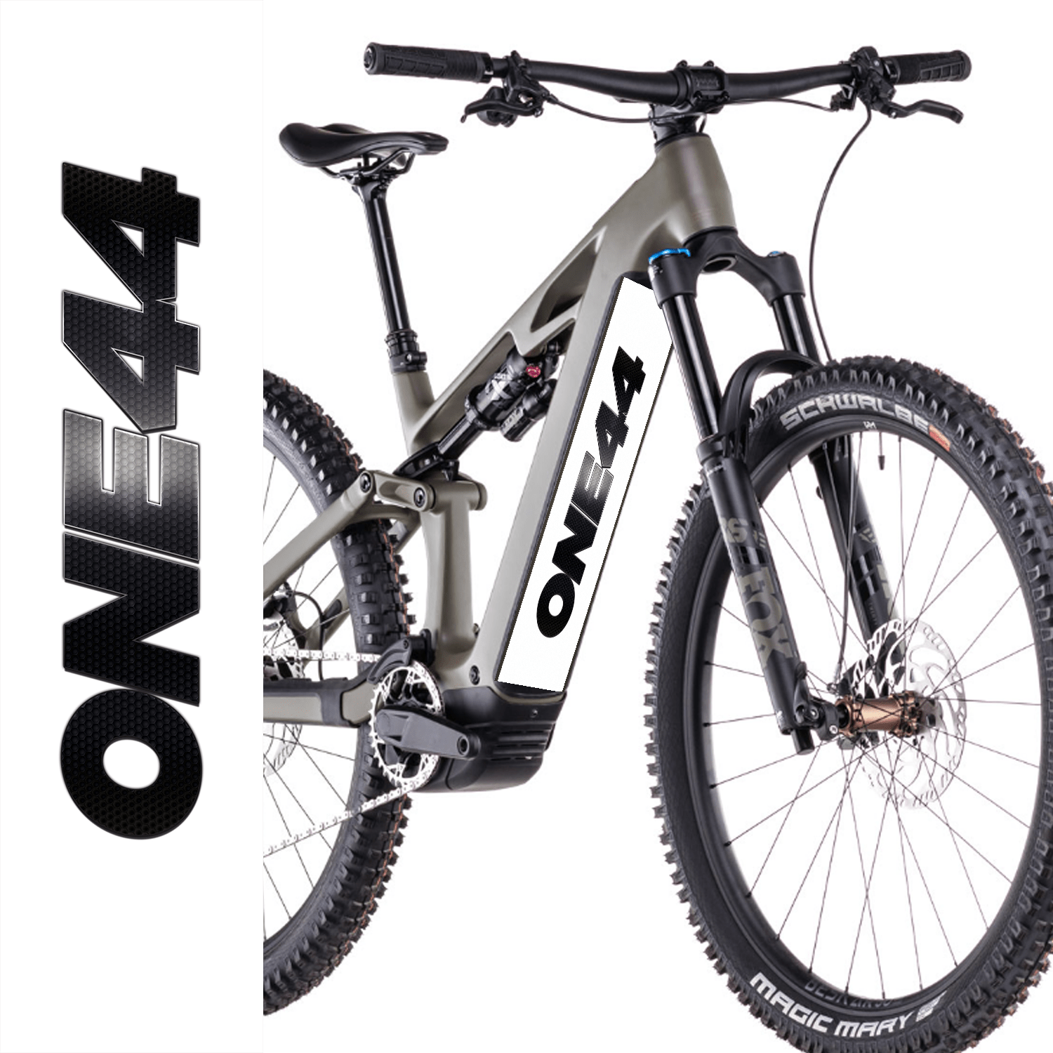 Sons of Battery® - E-MTB Brand & Community Folien & Sticker 48 cm x 12 cm / ONE44 desertstone´n´black CUBE ONE44 -  Akku Sticker Abdeckung Cover Universal / Schutzfolie / für alle E-Bikes CUBE E-Bike-Community