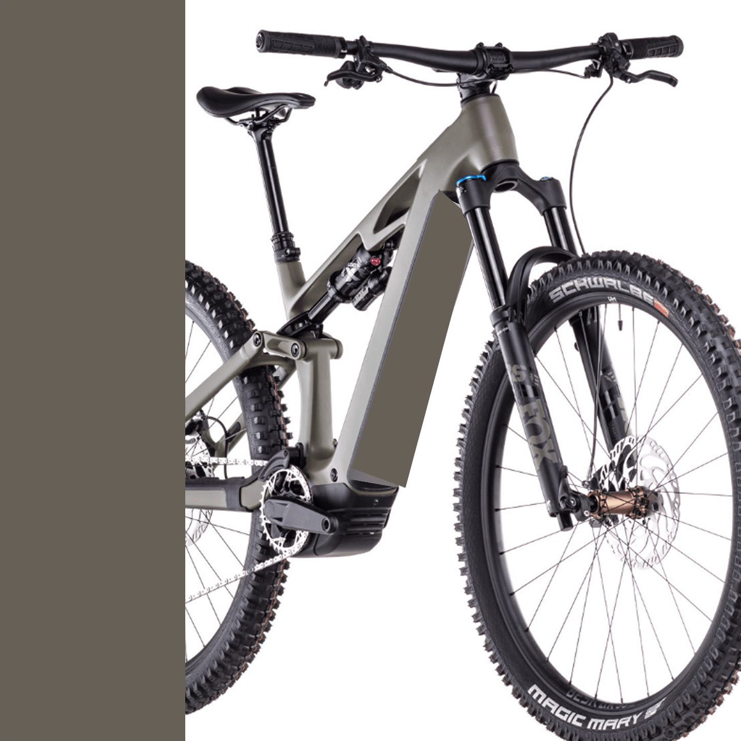Sons of Battery® - E-MTB Brand & Community Folien & Sticker 48 cm x 12 cm / ONE44 dustyolive´n´gold / Keine CUBE ONE44 / ONE77 -  Akku Sticker Abdeckung Cover Universal / Schutzfolie / für alle E-Bikes CUBE E-Bike-Community