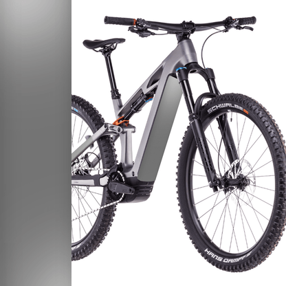 Sons of Battery® - E-MTB Brand & Community Folien & Sticker 48 cm x 12 cm / ONE44 slabgrey´n´orange / Keine CUBE ONE44 / ONE77 -  Akku Sticker Abdeckung Cover Universal / Schutzfolie / für alle E-Bikes CUBE E-Bike-Community