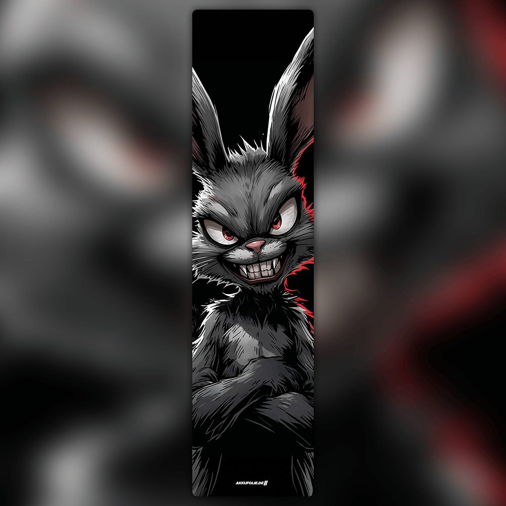 Sons of Battery® - E-MTB Brand & Community Folien & Sticker 48 cm x 12 cm / Psycho Bunny - by Frank Westphal Community Sticker  -  Akku Abdeckung Cover Sticker Universal / Schutzfolie / für alle E-Bikes, Cube co. E-Bike-Community