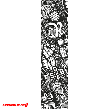 Sons of Battery® - E-MTB Brand & Community Folien & Sticker 48 cm x 12 cm SOB STICKERBOMB -  Akku Abdeckung Cover Sticker Universal / Schutzfolie / für alle E-Bikes E-Bike-Community