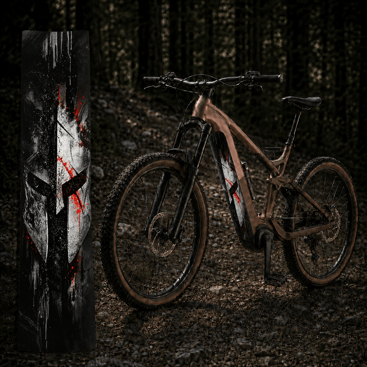 Sons of Battery® - E-MTB Brand & Community Folien & Sticker 48 cm x 12 cm / Sparta Sparta – E-Bike Akku Sticker & Schutzfolie | Universal & Wunschgröße E-Bike-Community