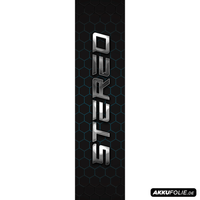 Sons of Battery® - E-MTB Brand & Community Folien & Sticker 48 cm x 12 cm / STEREO BLAU STEREO HYBRID -  Akku Sticker Abdeckung Cover Universal / Schutzfolie / für alle E-Bikes E-Bike-Community