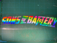 Sons of Battery - E-MTB Brand & Community Folien & Sticker 57 cm x 11.4 / Rainbow Heckscheibenaufkleber "Electrohead" E-Bike-Community