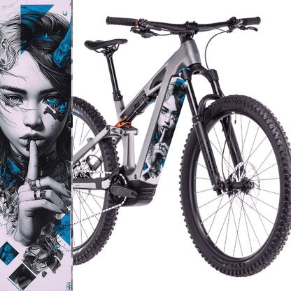 Sons of Battery® - E-MTB Brand & Community Folien & Sticker 60 cm x 14 cm / Blau Girl -  Akku Abdeckung Cover Universal / Schutzfolie / für alle E-Bikes E-Bike-Community
